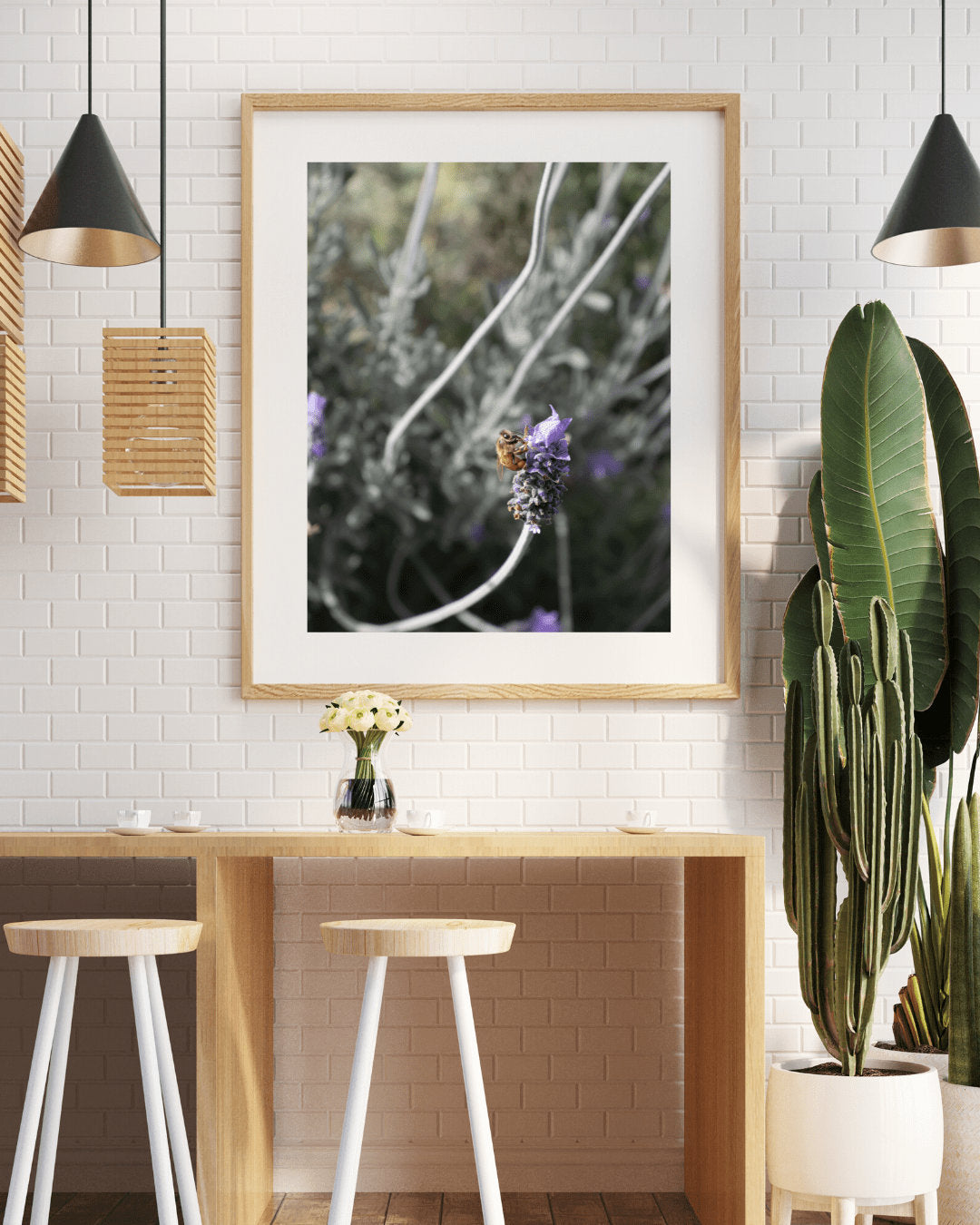 Honey Bee Lavender Fine Art Photo Print, Honey Bee Wall Art, Nature Photography, Living Room Wall Art