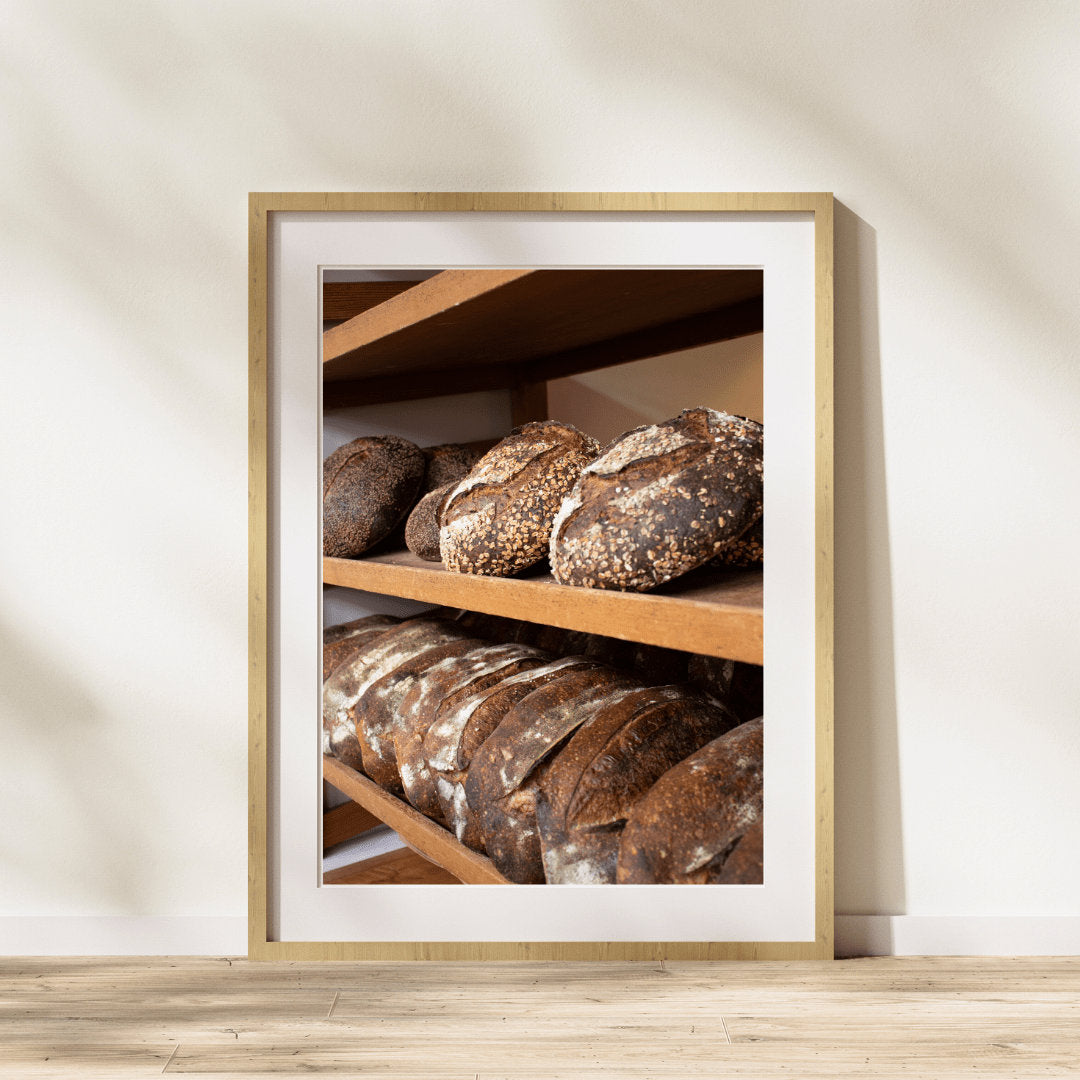 Rustic Bread Loaves Photography Print, Bread Wall Art, Kitchen Wall Art, Dining Room Wall Art