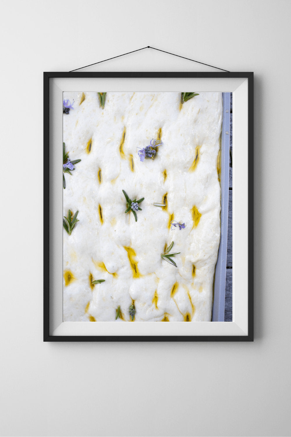 Rosemary Focaccia Photography Print, Kitchen Wall Art, Kitchen Art Print