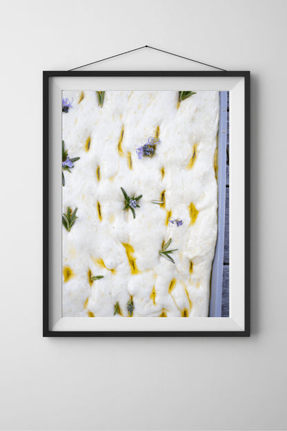 Rosemary Focaccia Photography Print, Kitchen Wall Art, Kitchen Art Print