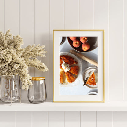 Peach Tarte Tatin Photography Print, Kitchen Wall Art