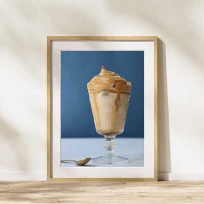 Coffee Dalgona Drink Photography Print, Kitchen Wall Art