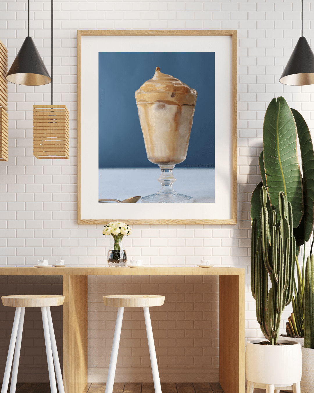 Coffee Dalgona Drink Photography Print, Kitchen Wall Art