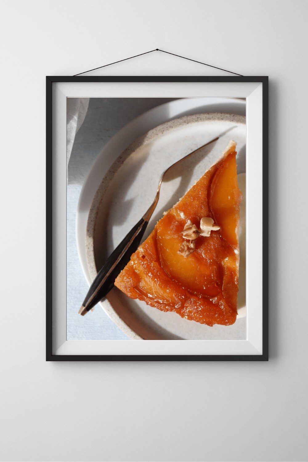 Slice of Peach Cake Photography Print, Cake Wall Art, Cake Art Print