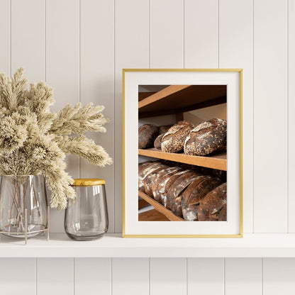 Rustic Bread Loaves Photography Print, Bread Wall Art, Kitchen Wall Art, Dining Room Wall Art