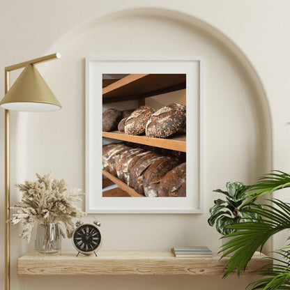 Rustic Bread Loaves Photography Print, Bread Wall Art, Kitchen Wall Art, Dining Room Wall Art