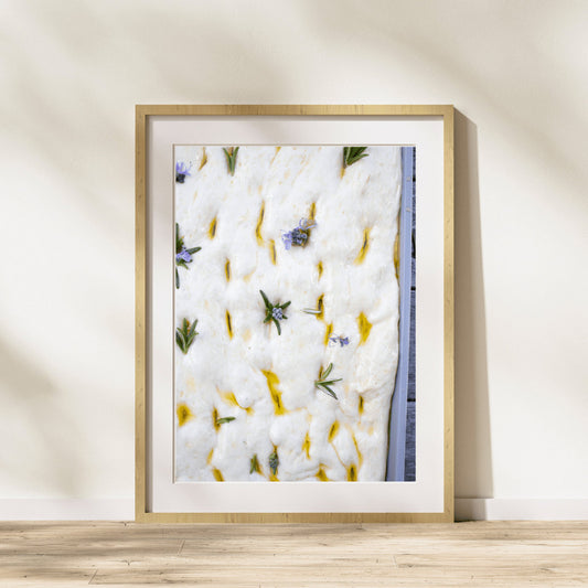 Rosemary Focaccia Photography Print, Kitchen Wall Art, Kitchen Art Print