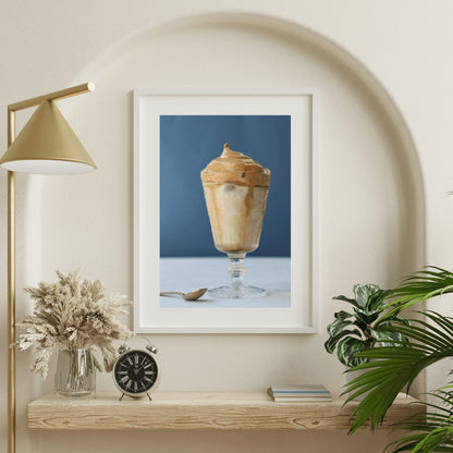 Coffee Dalgona Drink Photography Print, Kitchen Wall Art