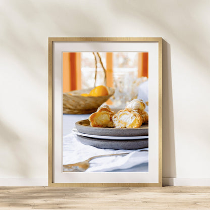 French Lemon Dessert Photography Print, Yellow Wall Art, Kitchen Wall Art, Kitchen Art Print