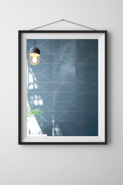 Blue Tile Wall Art Print, San Francisco Bluestone Cafe Photography Print, Blue Tile Photograph, Blue Wall Art, Modern Wall Art