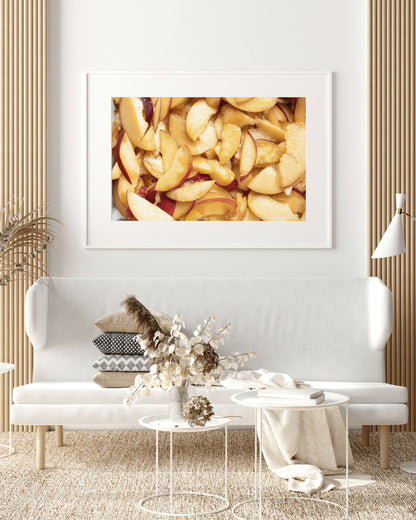 Sliced Peaches Print, Peach Print, Peaches Wall Art, Kitchen Wall Art