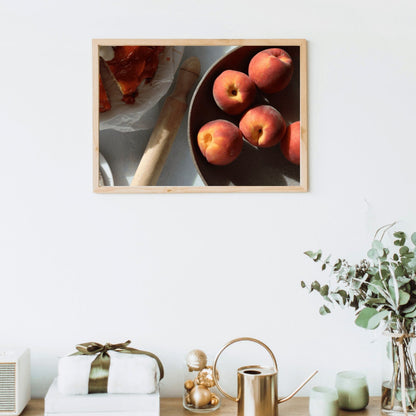 Baking with Peaches Print - Peach Print, Peaches Photography Print, Peaches Wall Art, Kitchen Wall Art, Dining Room Wall Art, Still Life