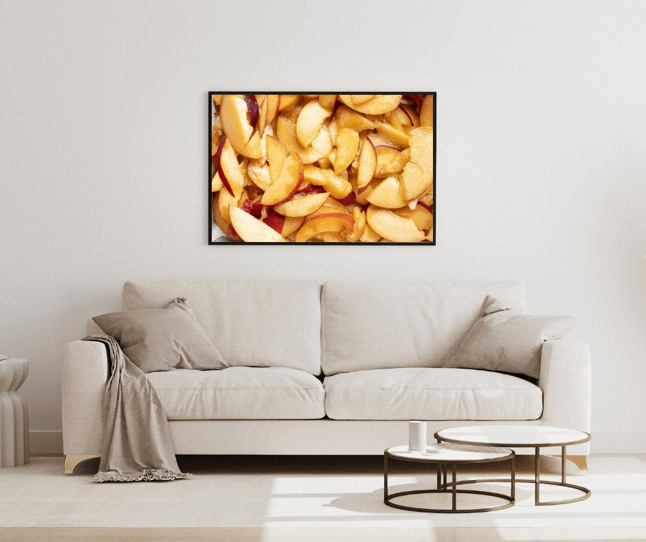 Sliced Peaches Print, Peach Print, Peaches Wall Art, Kitchen Wall Art