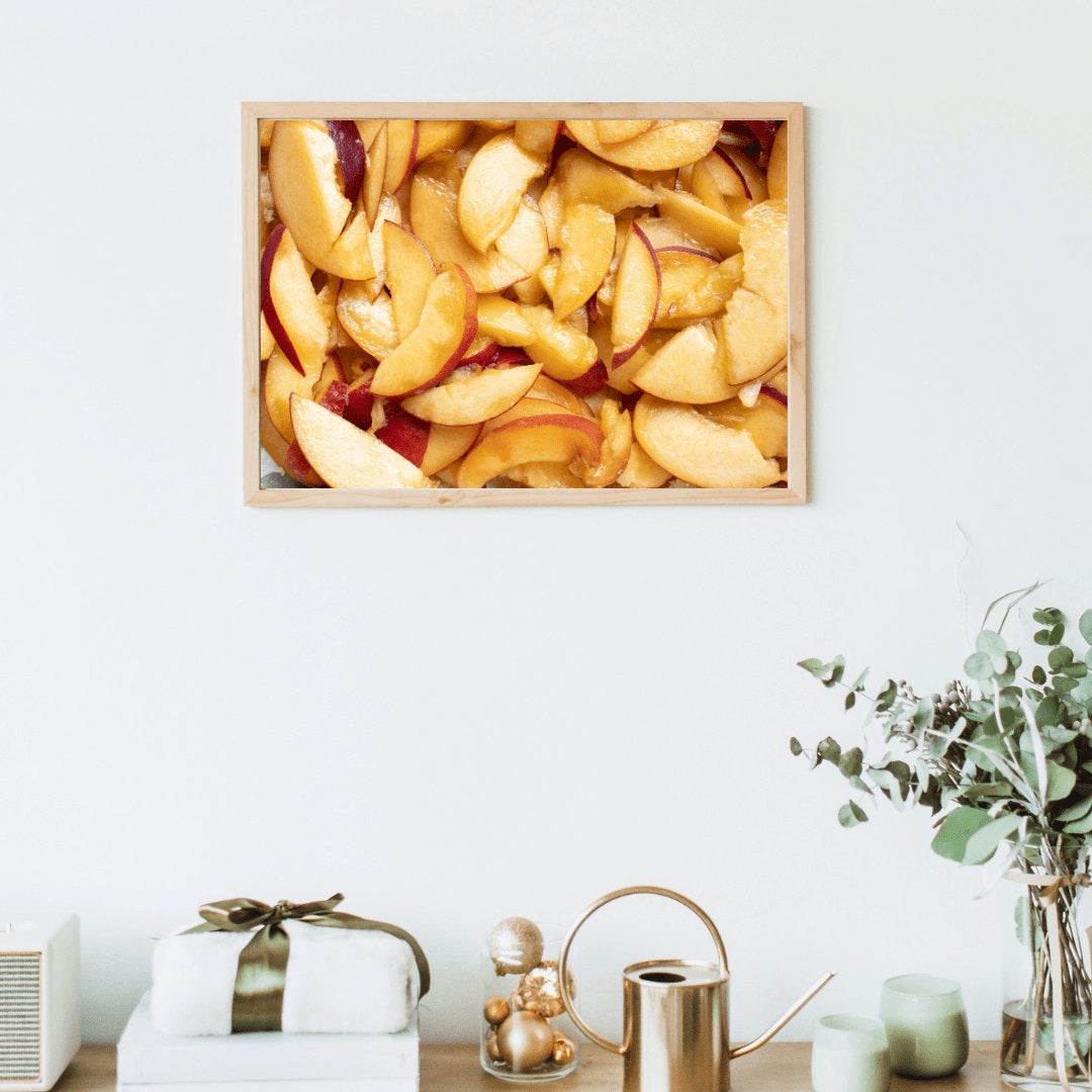 Sliced Peaches Print, Peach Print, Peaches Wall Art, Kitchen Wall Art