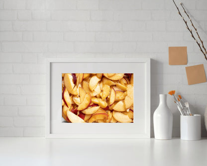 Sliced Peaches Print, Peach Print, Peaches Wall Art, Kitchen Wall Art